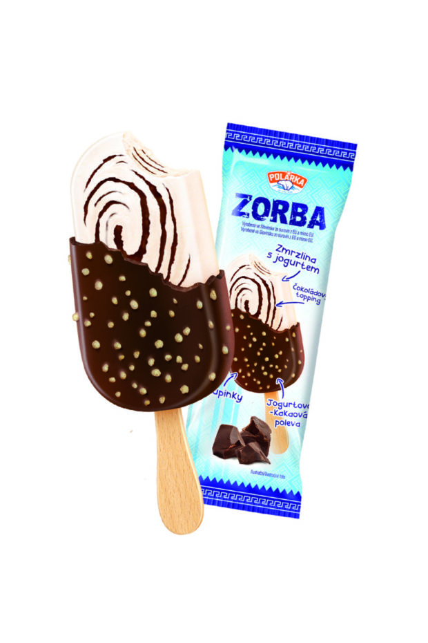 Zmrzliny: Zorba zmrzlina s jogurtem řeckého typu s čokoládovým toppingem