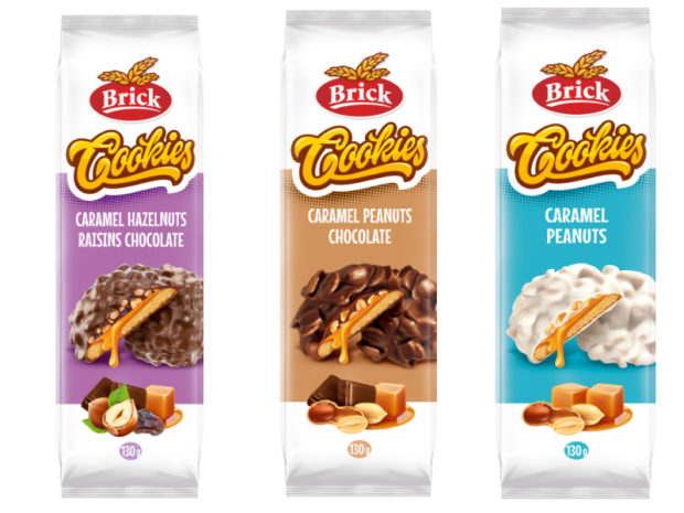 Sušenky a oplatky: Brick Cookies s karamelem, oříšky a čokoládovou polevou